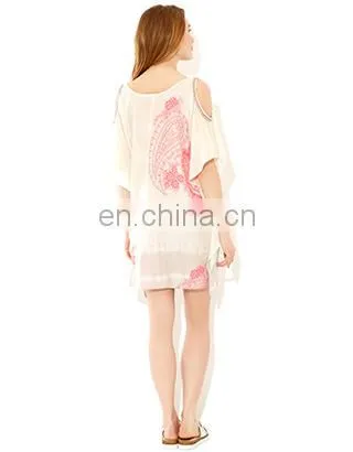 2015 Wholesale Factory Price PAISLEY COLD SHOULDER KAFTAN Kaftan For Women Summer Wear