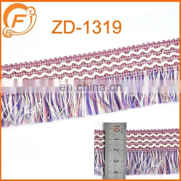 colorful polyester fringe braid for garment