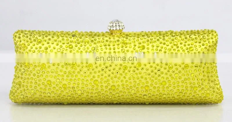 No.1802A Yellow color clutch evening party bags,evening clutch bags,multicolor crystal clutch bags