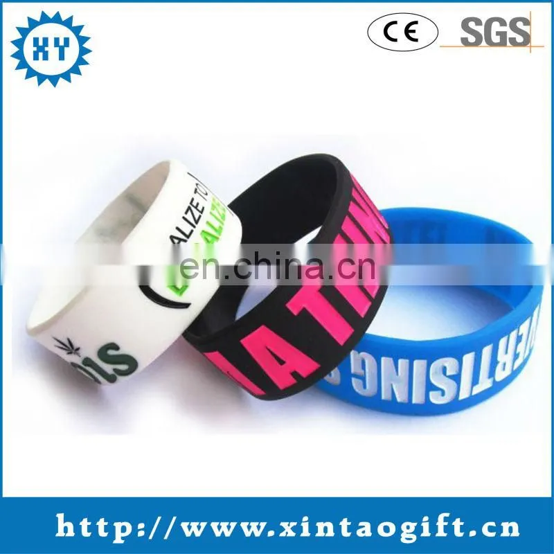 Custom cheap glitter silicone bracelet