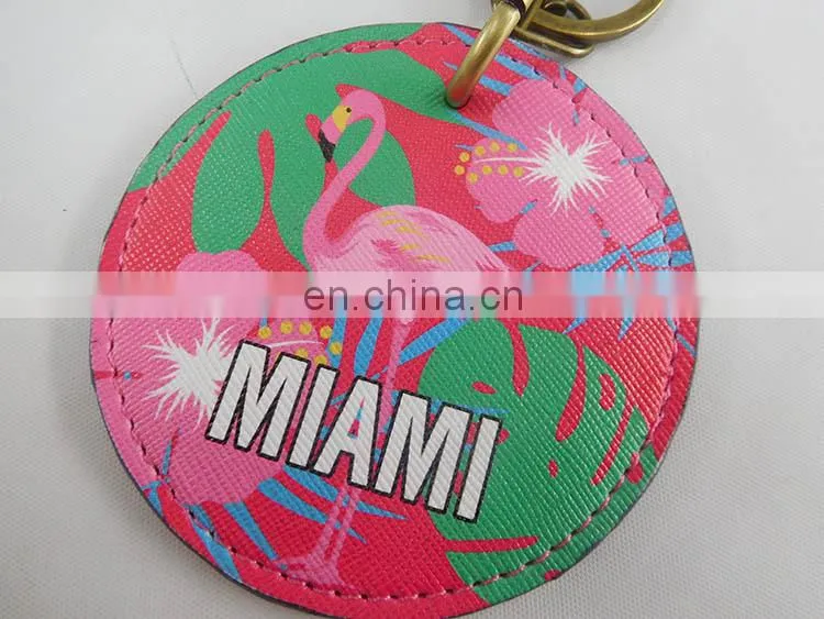 Eco Friendly Manufacturers Colorful Leather Keychain With Logo