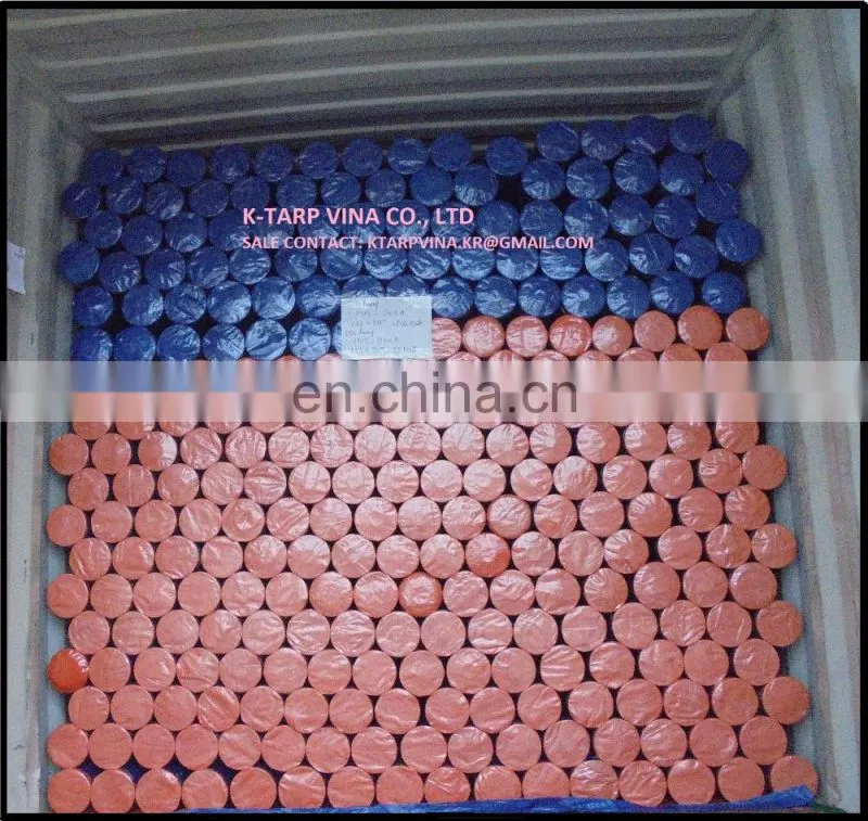 DARK BLUE/ORANGE PE TARPAULIN MADE IN VIETNAM