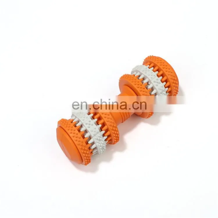Leakage food training dog toy dumbbell shaped pet toys