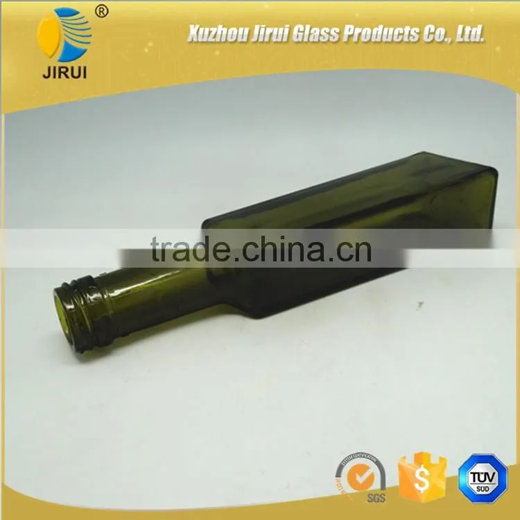 260ml square amber glass wine bottle with high quality