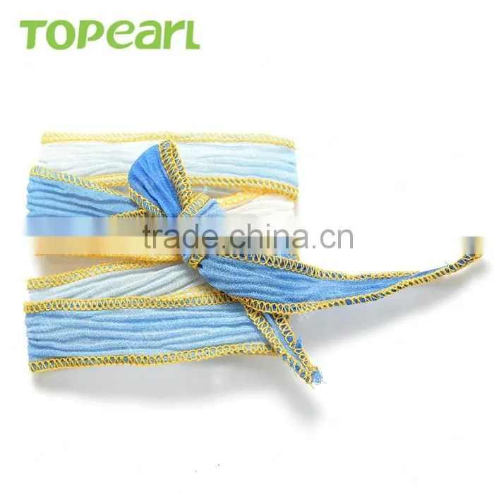 Topearl Jewelry Stylish Bracelets Freshwater Pearl and Silk Ribbon Bracelets Handmade for Women CLL153