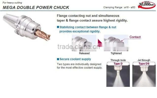 Wide variety of collets and chuck bodies to cover all high speed ultra precision machining applications by BIG DAISHOWA SEIKI