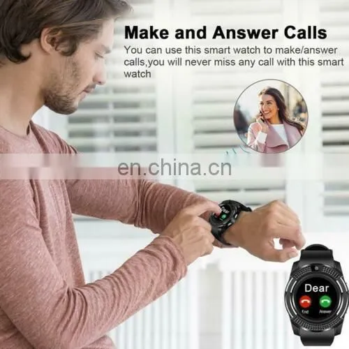 V8 user manual Wrist Watch phone with Camera SIM Card Slot Waterproof smart watch iosv8 smart watch