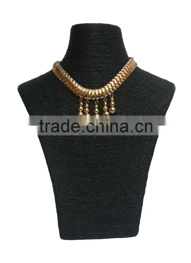 China Folk Art Handmade PU Necklace Bust Jewelry Display Wine Bust Jewelry Necklace Display