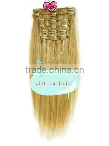 100% remy clip-in human hair extension sample order welcomed
