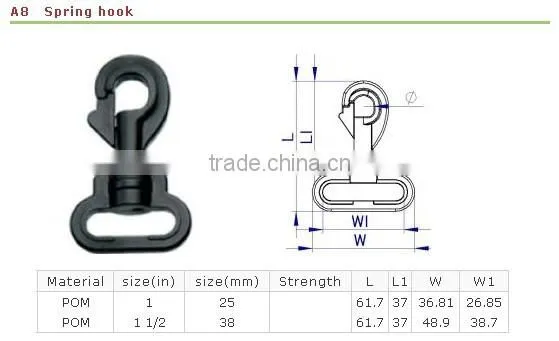 spring snap clip hook or key chain for bag