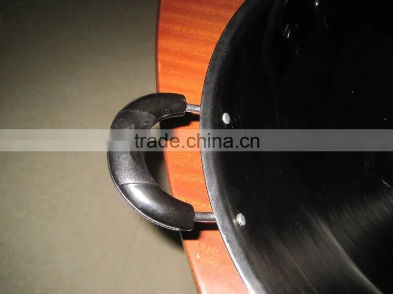 Luxury chinese style kitchen appliances induction stainless steel wok pan with both handles
