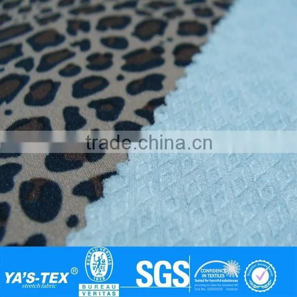 Small Leopard Print Jacquard Weave Polyester Spandex Waterproof Fabric Wholesale For Moutaineering