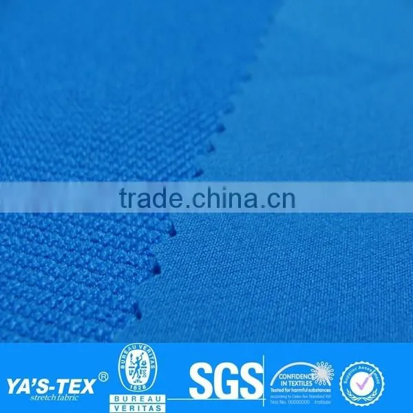 Blue Polyester Spandex Fabric hydroscopic and fast dry For Mountaineering Sportswear