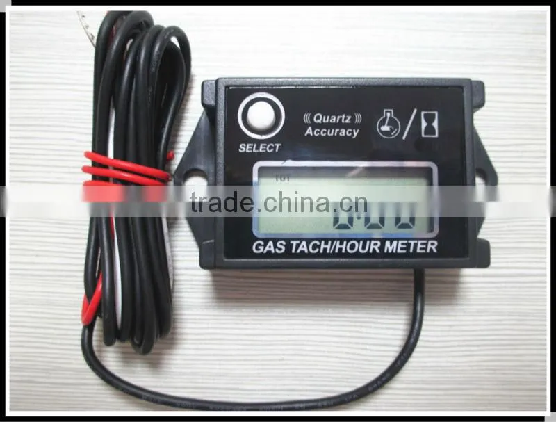Hot selling Inductive Tachometer Resettable hour meter for Snowmobile,ATV,Generators,Motorcycle,snowblower,trencher,sod cutter
