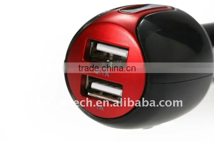 2 port usb car charger for iPod/iPhone/iPad
