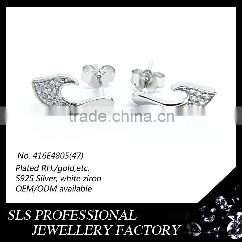 Fashion cartilage piercing earring simple light weight stud earring for little girls wear with butterfly push back earring stud
