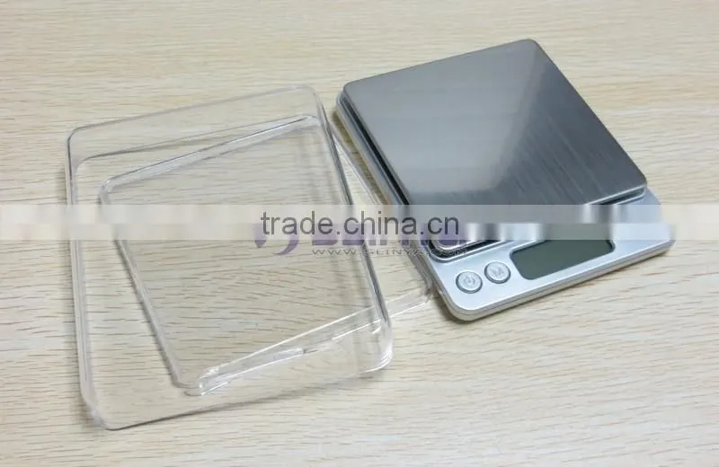 60 Second Auto Off 2000g 10cm x 10cm Square Metal Tray I2000 Kitchen Scale