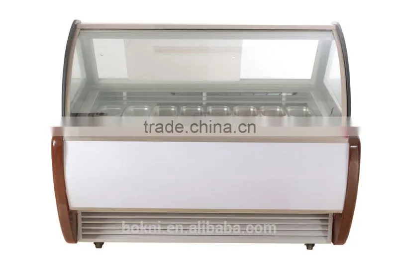luxurious ice cream showcase for hard ice cream