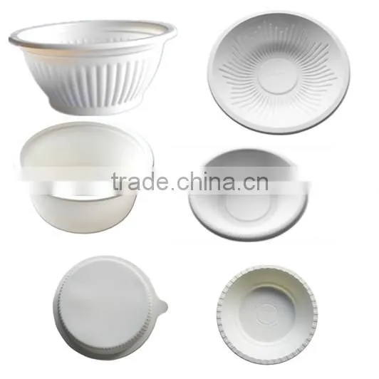 Disposable biodegradable corn starch tableware 11'' 4 compartment round plates