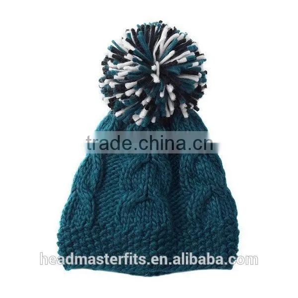 Wholesale blank winter knitted crochet free pom kids baby beanies hats