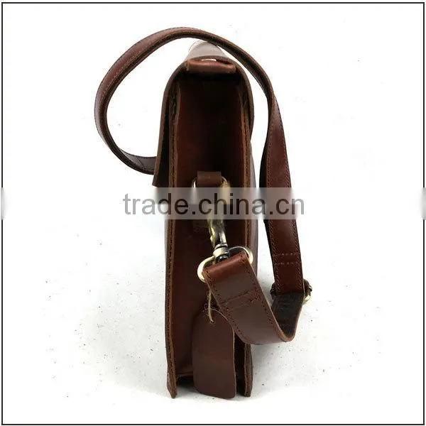 Vintage messenger bag for men coffee small leather messenger bag