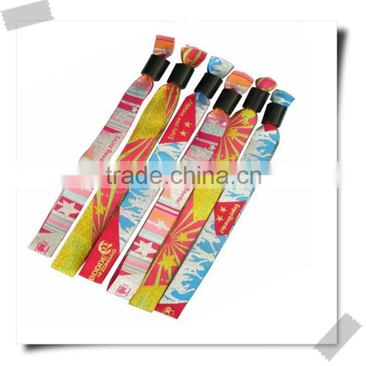 Fashion personalized woven fabric bracelets/music festival fabric wristband woven bracelet