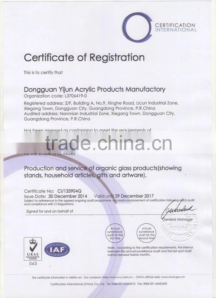 4 sided acrylic magnetic photo frame,ISO Factory Product