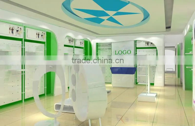 2014 new modern retail children clothing garment display shelf
