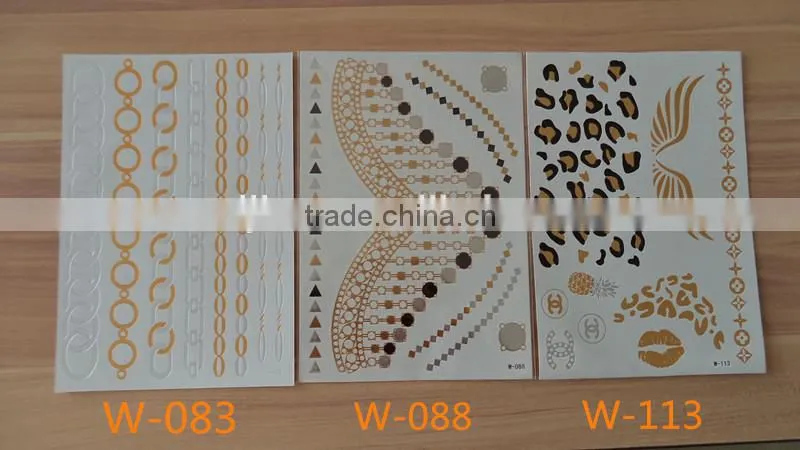 Blingbling silver tattoos Flash TattoosTemporary gold arabic tattoos wholesaler
