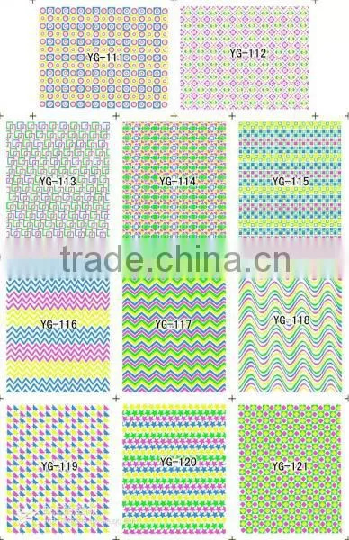 Unique 4 pcs Cute Colorful Fluorescent False Nail Tips Decals Nail Art Stickers Skull Moon Cross Lattice