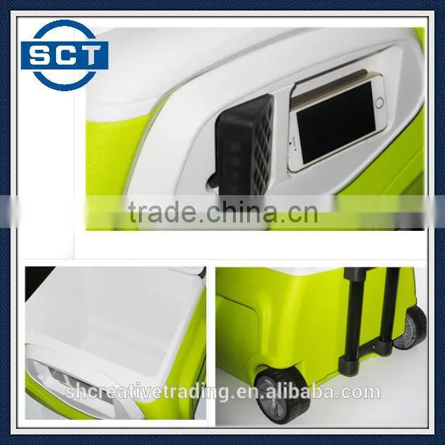 Camping Cooler Box with Bluetooth Speaker 28L Green