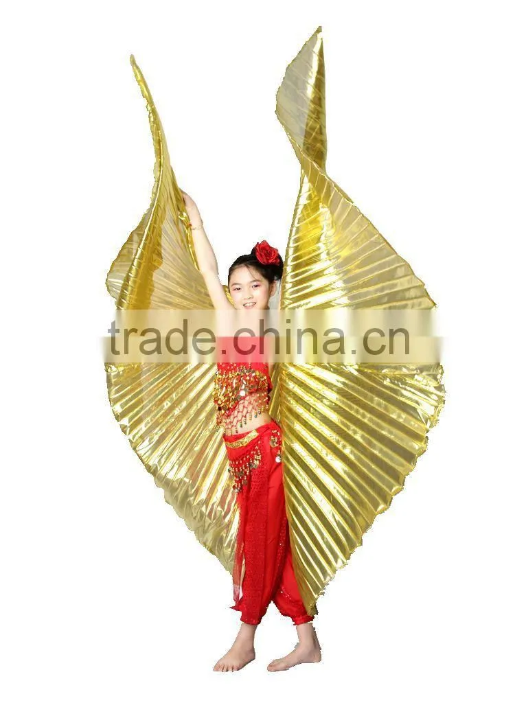 Belly Dance Wings In Practice , Costume Wings for Sale , Belly Dance Isis Wings Golden