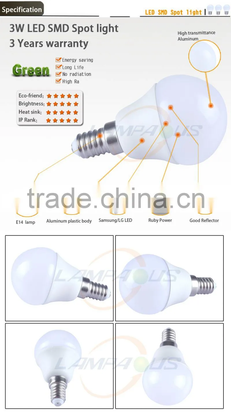 2014 latest design at lowest price 80lm/w Samsung LG LEDs high luminous gy6.35 led bulb