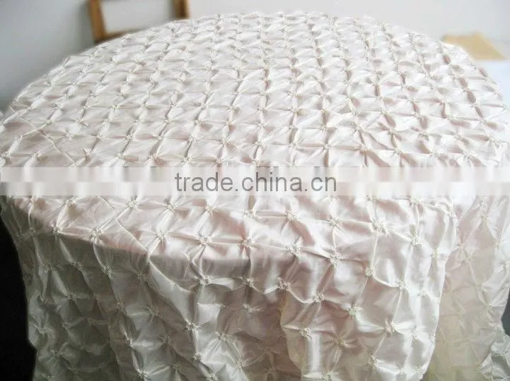 Fancy wedding table cloths,taffeta pinwheel tablecloths