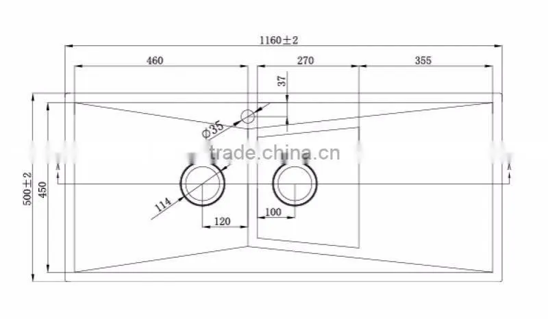 Pro CNC welding process two holes double bowl small corner brushed kitchen sink cabinet