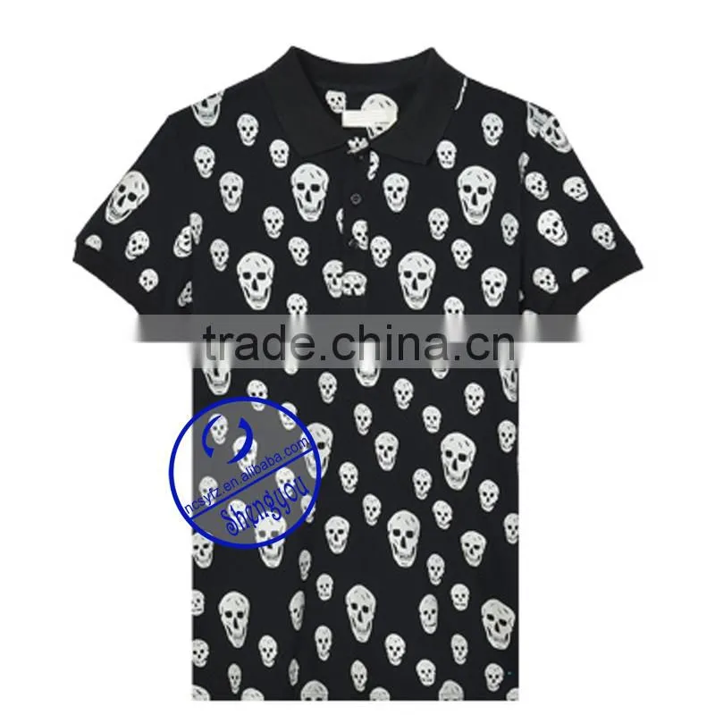 Men high quality allover print polo T shirt
