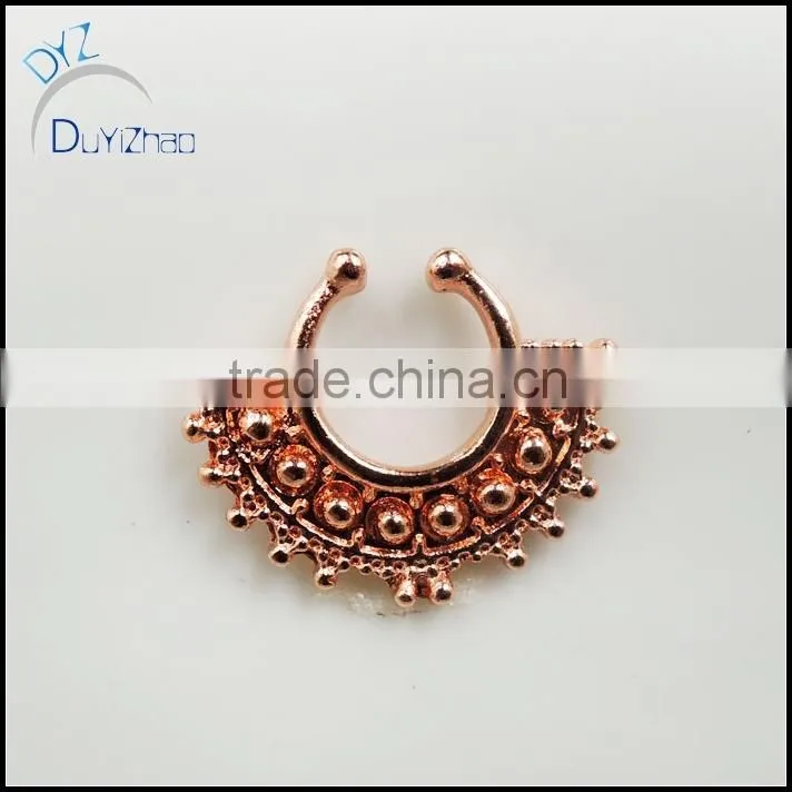 Fashion alloy septum clicker nose rings jewelry
