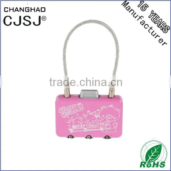 CJSJ Hot Sale Cute QQ Cable Padlock CH-QQ Combination Security Padlock