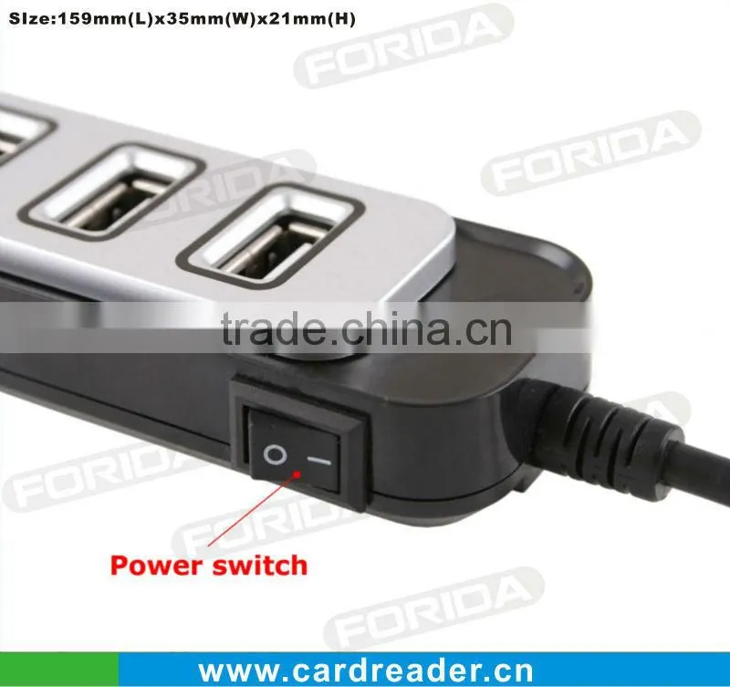 New sliding plug socket 7 ports socket usb hub 2.0 high speed for laptop pc
