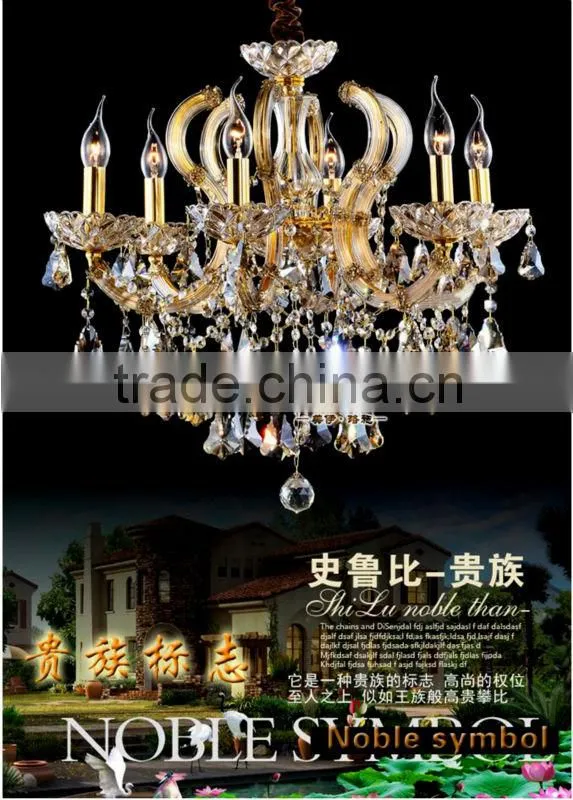 Noble Shades Wrought Iron Chandelier Crystal Pendant Light MD8752-L10+5