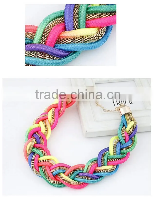 Jewelry Alibaba China Top Sale Latest Korean Fashion All-match Exquisite Alloy Fluorescence Rope Chain Necklace in Stock
