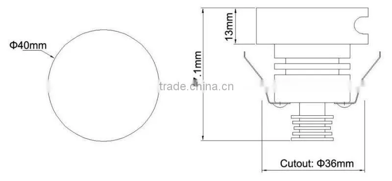 DC12V recessed 1W led wall light 1W led wall lamp for hallway