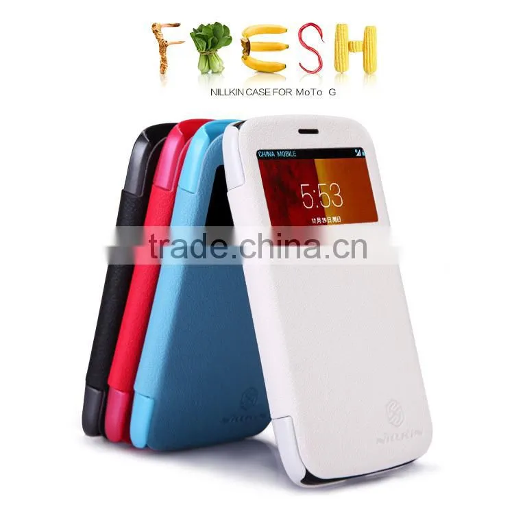Wholesale cell phone leather case flip leather mobile phone cover for MOTO G