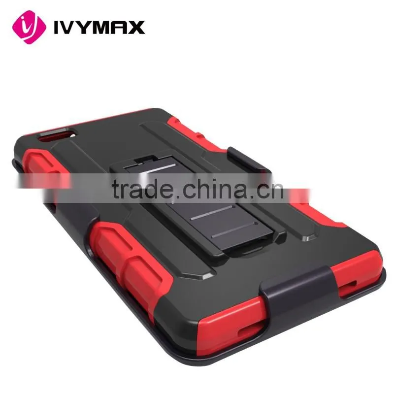 IVYMAX new kickstand heavy duty belt clip robot combo case for HUAWEI P8 LITE