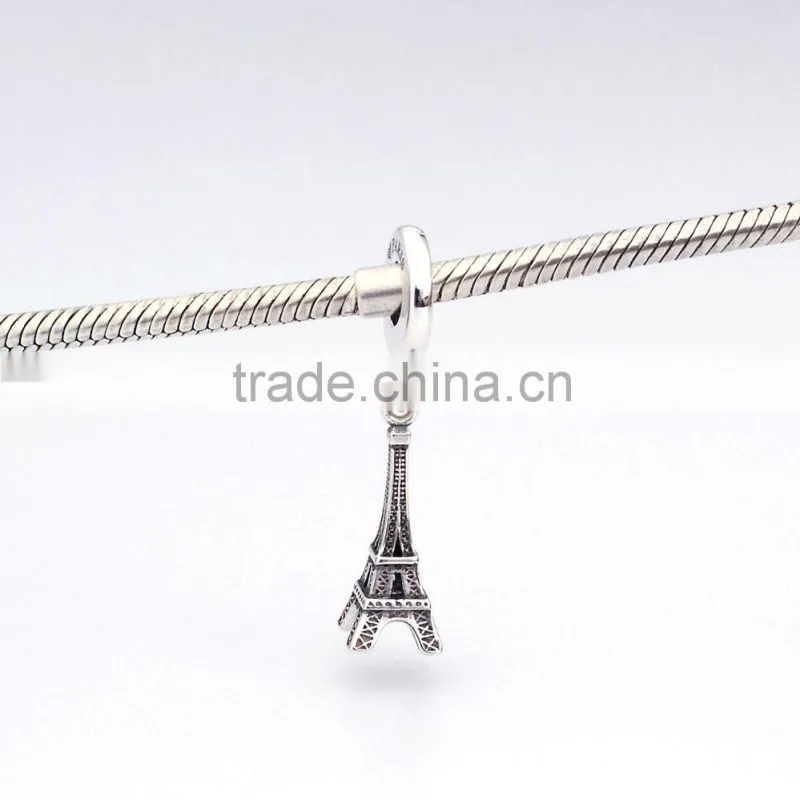Eiffel charm bracelet plated in 925 Sterling silver charm wholesale