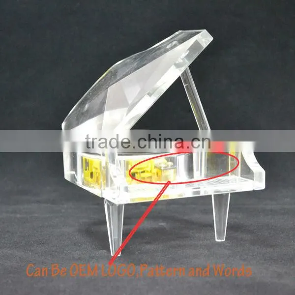 crystal music box with high-end crystal material pull string music box for toys