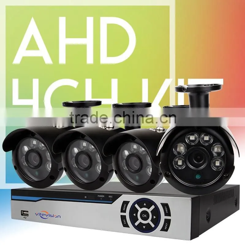 Vitevison security monitor system Optional 1MP 1.3MP camera H.264 4ch AHD DVR Kit