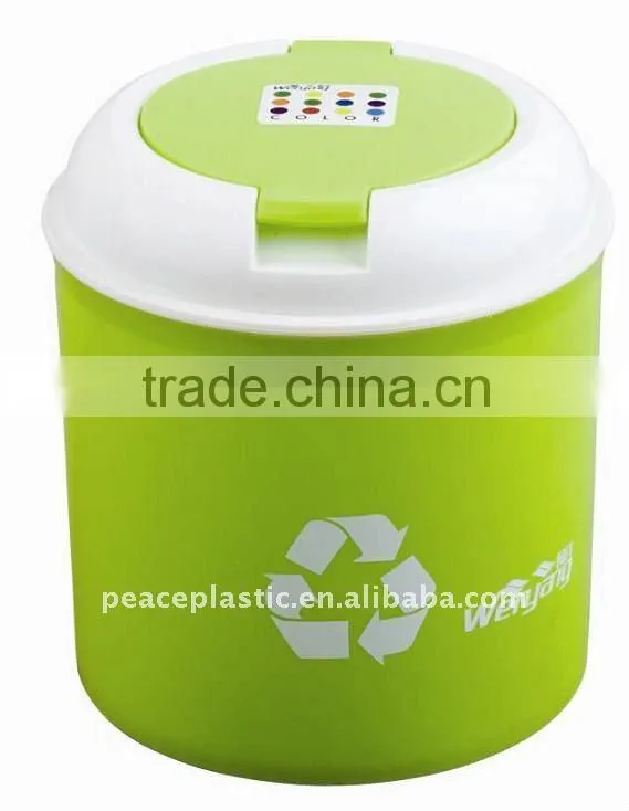 Round plastic garbage bin