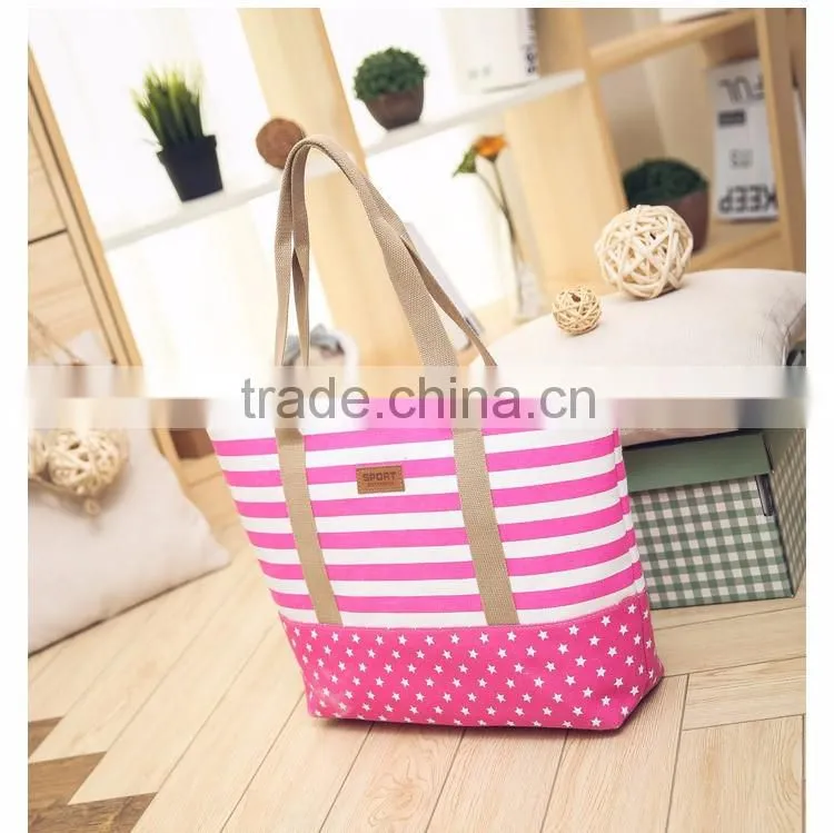 Cheap fashion shopping tote bag canvas beach bags wholesale