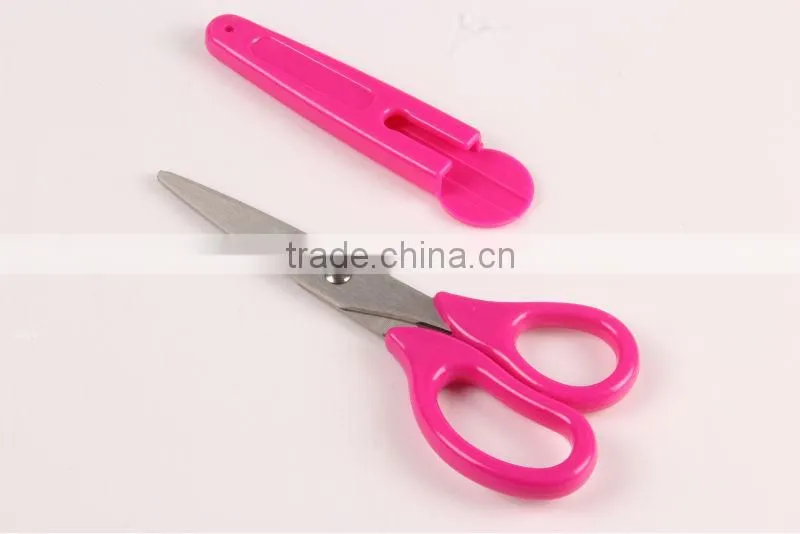 Hot selling stationery scissor with safety cap